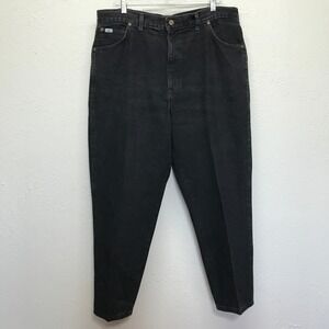 Vintage Chic Jeans Womens Petite 24 WP Black Denim Tapered Cotton USA 39x28